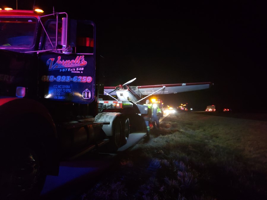 recovery of plane on Interstate 57